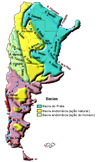 Argentina hydrographic map