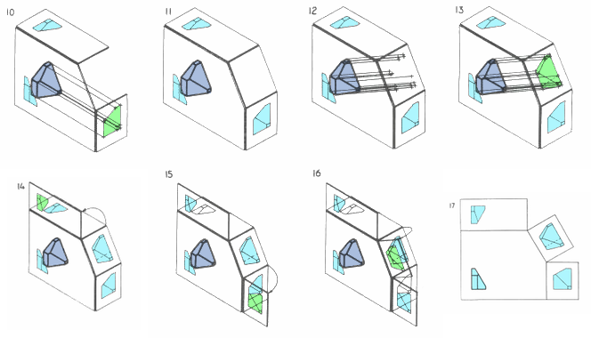 Ten through Seventeen Step by Step Orthographic Auxiliary Projection