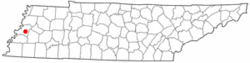 Location of Durhamville in Tennessee