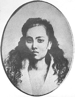 Crayon sketch of Leonor Rivera by Rizal