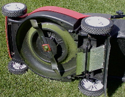 Electric mower underside