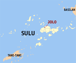 Map of Sulu with Jolo highlighted