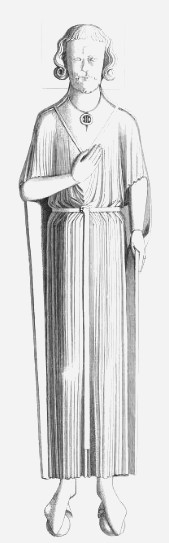 Effigy of Robert Consul, St James' Priory, Bristol. 1840 drawing