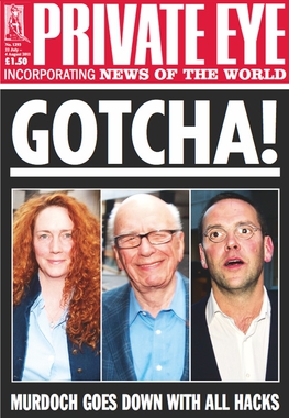 Magazine cover dominated by large colour photograph overlaid with cartoon-style speech bubbles, captioned with tabloid-style headline, below a yellow-and-green masthead. There is no prose on the cover.