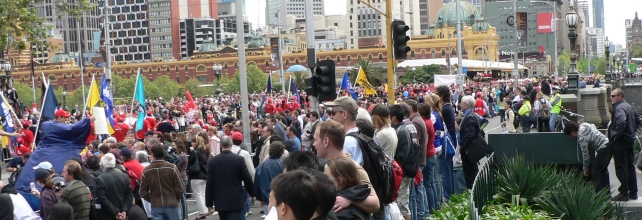 Crowds at afl grand final parade