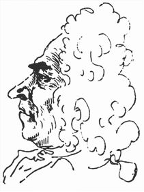 Francesco Gasparini, composer (caricature by Pier Leone Ghezzi, digitally reworked)