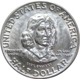 Maryland tercentenary half dollar commemorative obverse