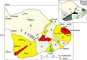 Maui lava hazard map