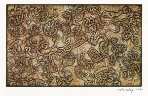 'Thanksgiving Leaf', --aquatint-- by --Mark Tobey--, 1971