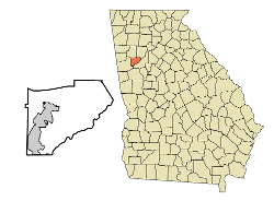 Location in Douglas County and the state of Georgia