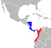 Cebus capucinus and imitator Range Map.png