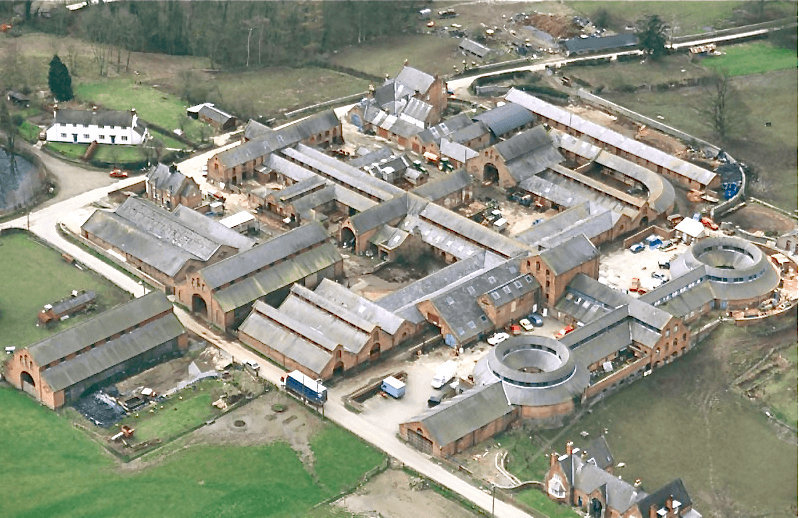 Leighton Home Farm from the air.