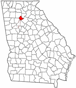 Location of the county within Georgia, United States in 1857–1931.