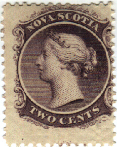 Nova Scotia two cents stamp (Queen Victoria)