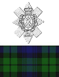 Black Watch cap badge and tartan, slim.png