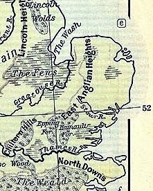 British Isles Physical map East