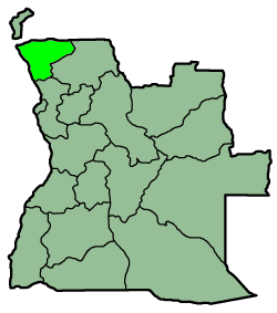 Map of Angola with the province highlighted