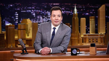 Jimmy Fallon at desk