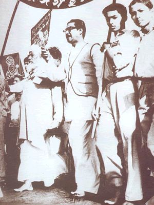 Rally on 21Feb1954 Abdul Hamid and Bangabandhu