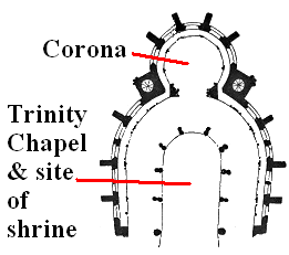 Detail plan cathedrale Canterbury Labelled