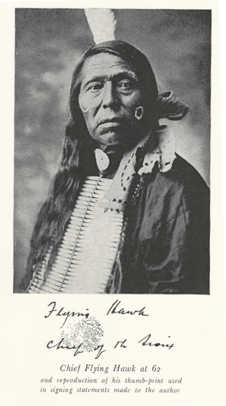 Chief Flying Hawk at 62 and Thumbprint