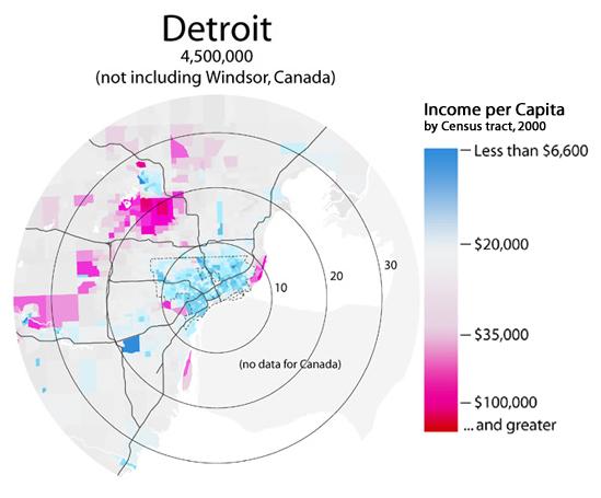 Economic map of metropolitan Detroit