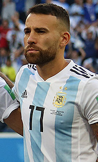 Argentina team in St. Petersburg (cropped) Otamendi.jpg