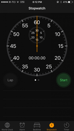 IOS Clock app screenshot