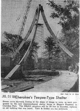 Erecting structual pavilion beams