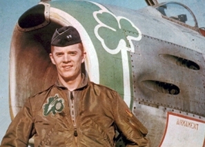 Astronaut Rusty Schweickart with F-86 1963