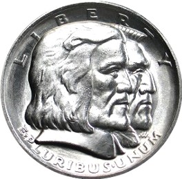 Long island tercentenary half dollar commemorative obverse