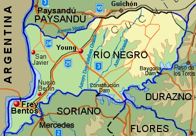 RioNegro Department map