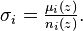 \sigma_i = \tfrac{\mu_i(z)}{n_i(z)}.