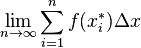 \lim_{n \to \infty} \sum_{i=1}^n f(x_i^*)\Delta x