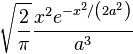 \sqrt{\frac{2}{\pi}} \frac{x^2 e^{-x^2/\left(2a^2\right)}}{a^3}