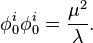 \phi_0^i \phi_0^i = \frac{\mu^2}{\lambda}.