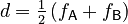  d = \tfrac{1}{2} \left( f_\mathsf{A} + f_\mathsf{B} \right) 