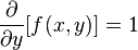 \frac{\partial }{\partial y}[f(x, y)]=1