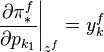 \left. \frac{\partial \pi^{f}_{*}}{\partial p_{k_{1}}}\right|_{z^{f}}=y^{f}_{k}