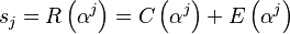 s_j = R\left(\alpha^j\right) = C\left(\alpha^j\right) + E\left(\alpha^j\right)