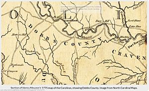 Dobbs County from a 1775 map of North Carolina