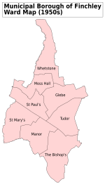 Finchley MB Ward Map 1950s