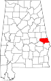 State map highlighting Lee County