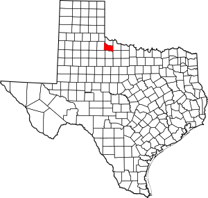 Map of Texas highlighting Foard County