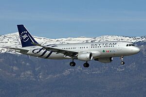 Middle East Airlines Airbus A320 on short finals at Geneva International Airport