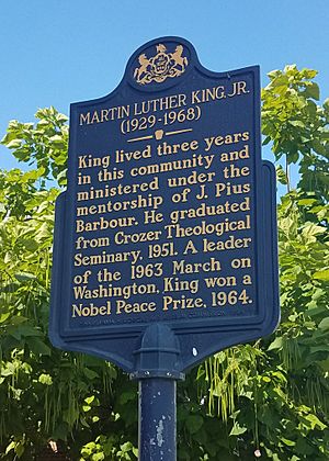 PA Historical marker in front of Calvary baptist church