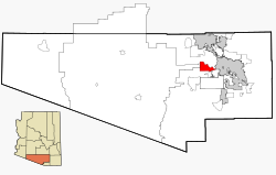 Location in Pima County and the state of Arizona