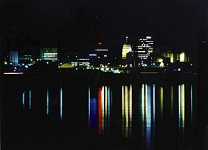 Topeka night skyline