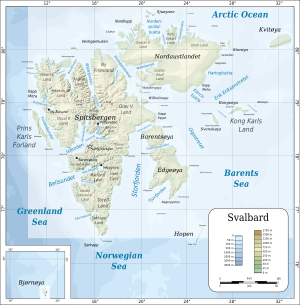 Topographic map of Svalbard