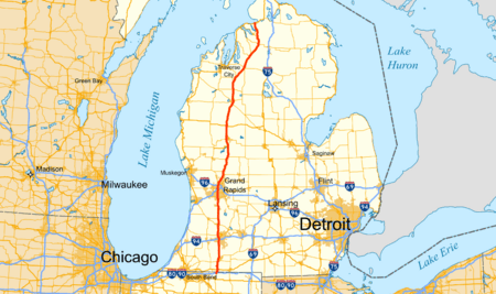 US Highway 131 map